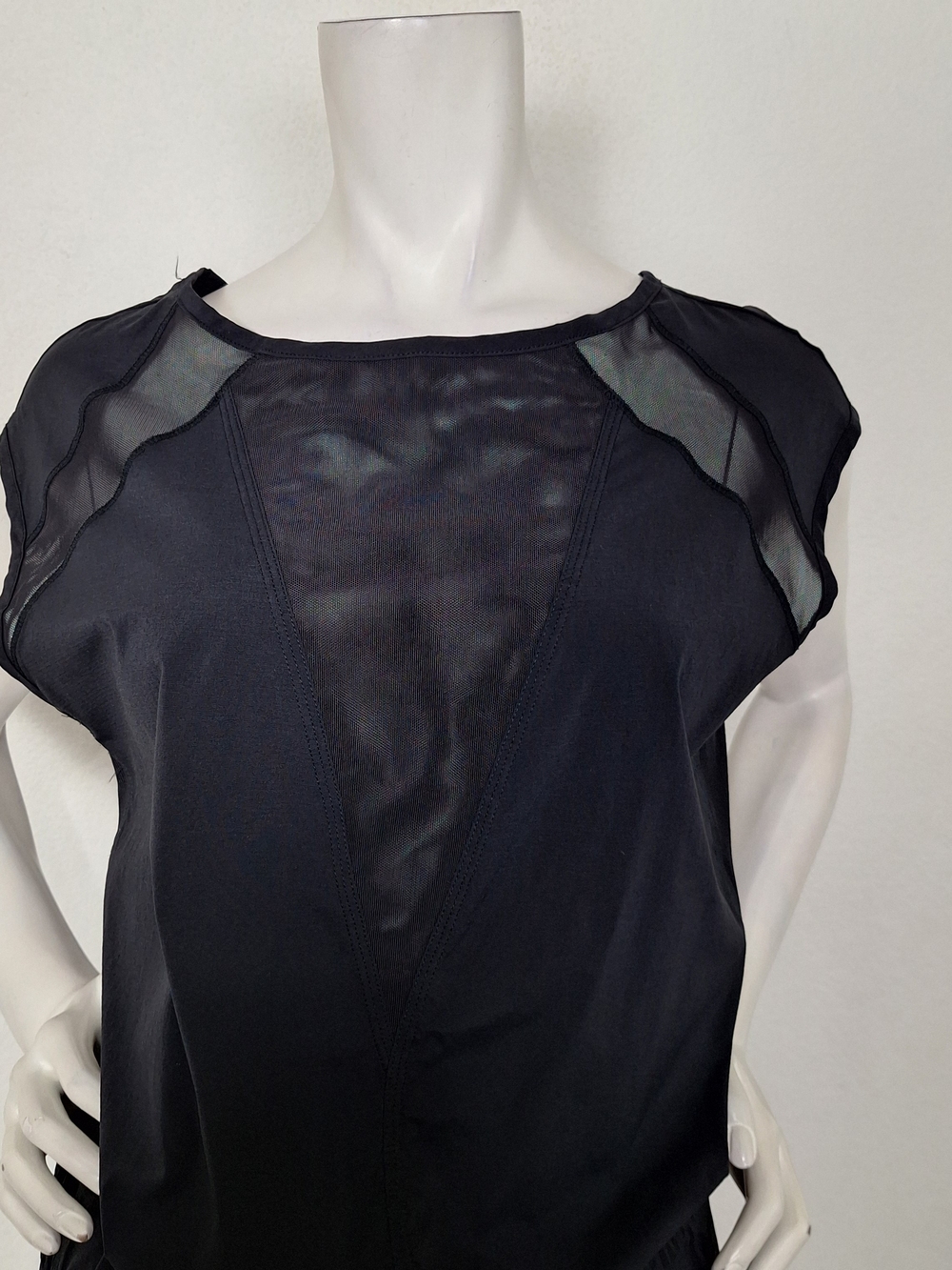 Indygena Black Second Layer Mesh Inserts W/Pockets Woven Stretch Dress Size M - Picture 3 of 13